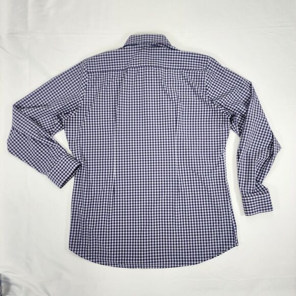 Mizzen & Main Men's Shirt Button Up Blue Check Performance Trim Fit Size 2XL - Picture 2 of 10